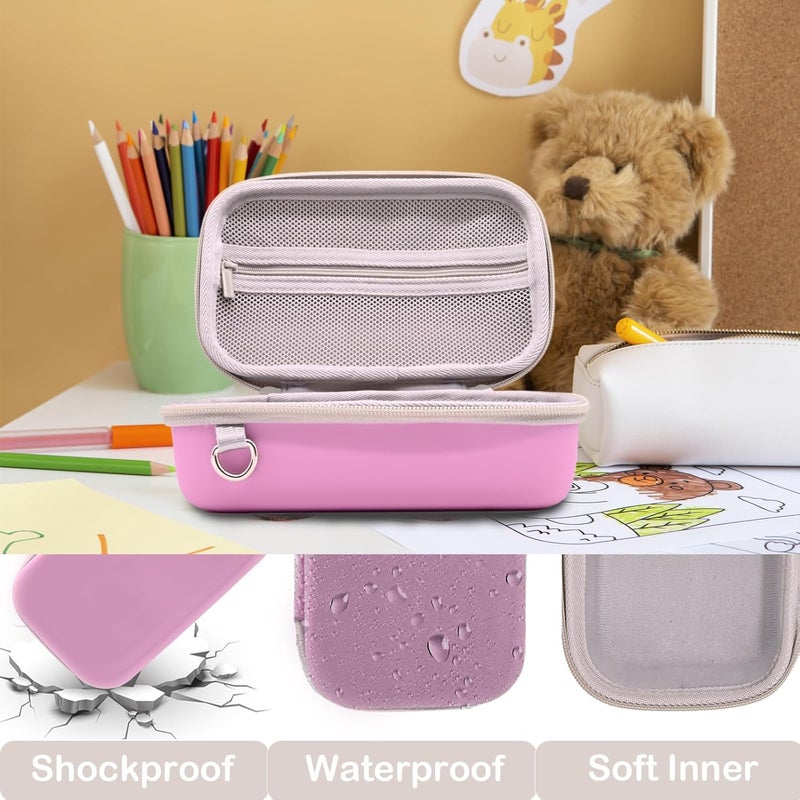 PLEAVEE Instant Print Film Camera Case for Kid Cameras & Digital Video Camera, Hard Storage Holder Organizer Bag Compatible with ESOXOFFORE/Dylanto/Anchioo/MINIBEAR and More (Pink) - Image 5